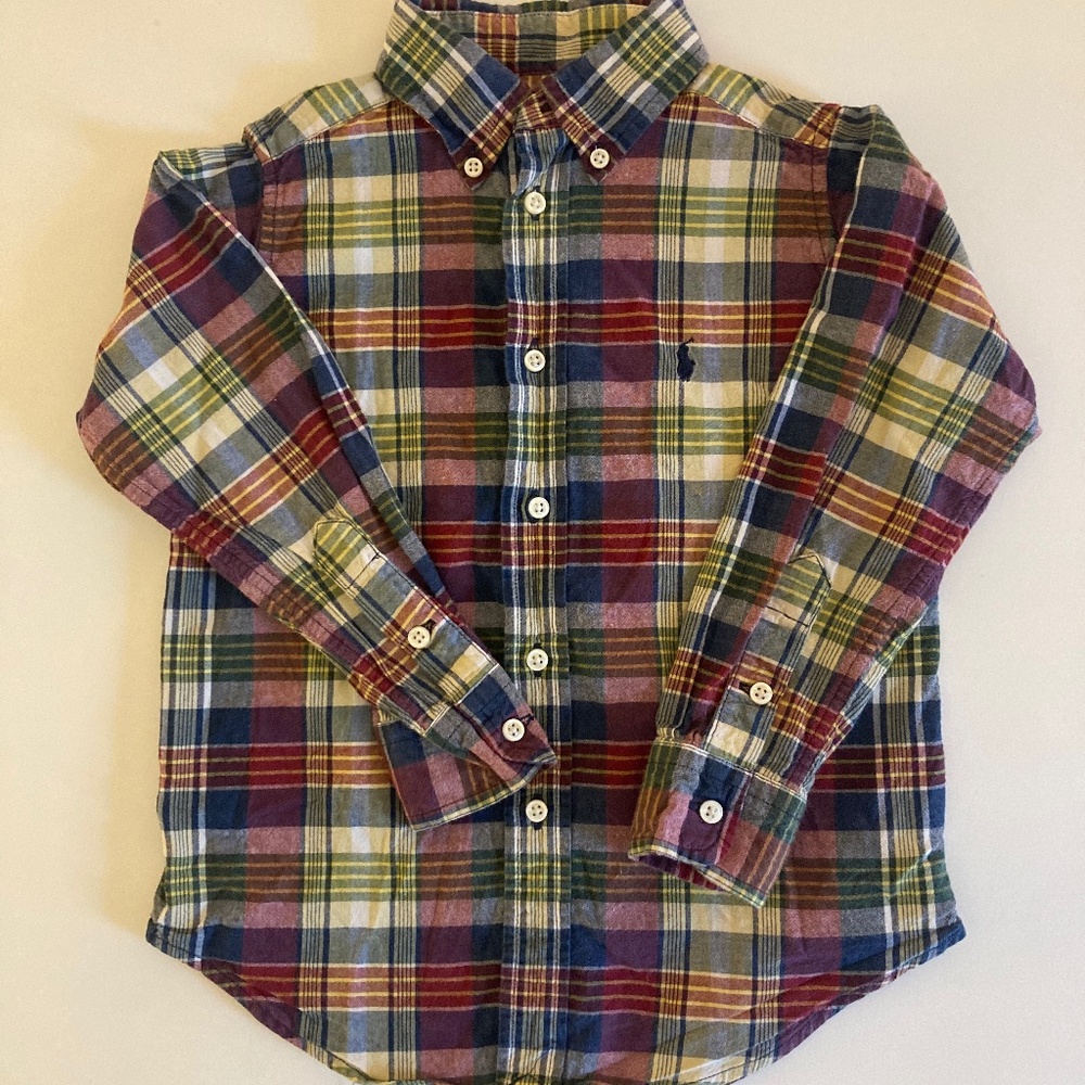 Ralph Lauren Toddler Plaid Button Down 4t